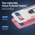 thumbnail image 5 of for Google Pixel 9 Pro XL Armor Case with Camera Lens Slide Protection [Military Grade Drop Tested] for Magnetic Car Mount Ring Holder Kickstand Protective Heavy Duty Phone Case,White+Pink, 5 of 10