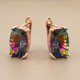thumbnail image 5 of Pendientes de oro rosa de color cristal brillante exquisitos de lujo europeos y americanos para mujer, 5 of 6
