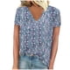 thumbnail image 2 of Fiudx Camisas de Mujer Blusas Informales de Manga Corta con Cuello En V y Estampado a La Moda para Mujer, 2 of 4