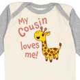 thumbnail image 4 of Inktastic My Cousin Loves Me Cute Giraffe Boys or Girls Long Sleeve Baby Bodysuit, 4 of 5