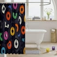 thumbnail image 3 of Record Bath Curtain Vintage Disc Print Shower Curtain for Kids Teens Decor CD Musical Pattern Bathroom Shower Curtain Set Guitar Instruments Popstar Party Kids Bathroom Accessories 72"x72", 3 of 6