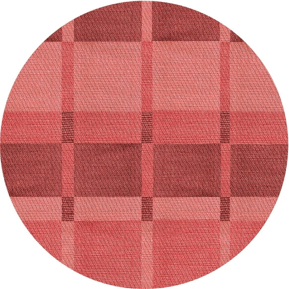 Ahgly Company Indoor Round Patterned Ferrari Red Area Rugs, 7' Round