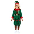 thumbnail image 5 of Tiweut Elf Outfits for Girls Kids Christmas Elf Santa's Dress Outfit Kid's Boys Holiday Elf Suit,Green,100, 5 of 6