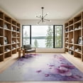 thumbnail image 2 of ODIKA 9'x12' Washable Area Rug Plum Purple Abstract Watercolor Ombre Fuzzy Swirl Boho for Master Suite, California King, Under Bed, Non-Shedding, Easy Care, 2 of 7