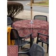 thumbnail image 4 of Outdoor Tablecloth with Umbrella Hole and Zipper, Red Boho Square Table Cloth 60x60 Inch Waterproof Tablecloth, Vintage Ethnic Tribe Abstract Art Floral Picnic Table Cover for Patio Camping, 4 of 7