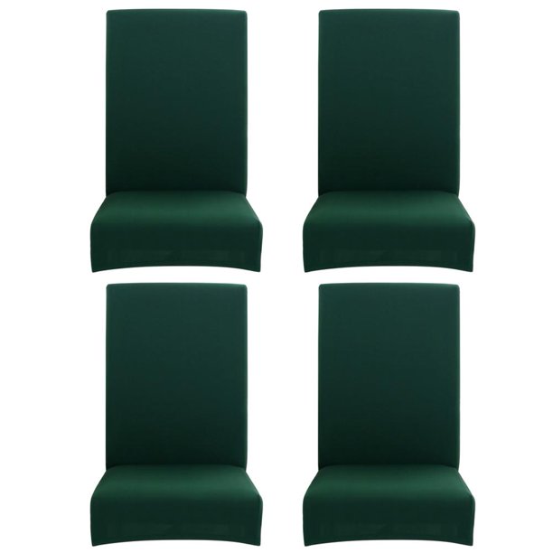Estuche para asiento de color verde oscuro puro elástico delgado Funda para silla con funda elástica (4 piezas) Tmvgtek Libre de BPA