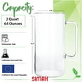 thumbnail image 6 of Simax Glassware Clear Glass Pitcher | 2.1 Quart. Borosilicate Glass, Microwave and Dishwasher Safe, 6 of 7