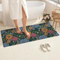 thumbnail image 4 of Pioneer Flower Floral Print Pattern Bathroom Rugs Mat, Non Slip Microfiber Bathroom Rug with Rubber Backing, Soft Mats for Bathroom Floor Tub Shower, 24"x60", 4 of 5
