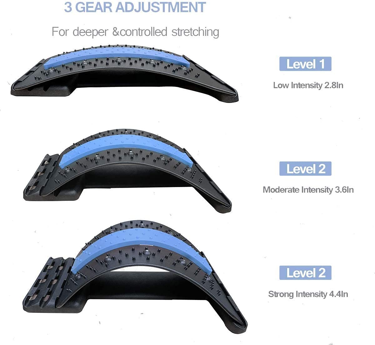 Étireur Dorsal Réglable 3 Niveaux Pour Soulager Le Dos - Appareil D'étirement Lombaire, Planche De Soutien, Soulagement Des Douleurs