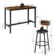 thumbnail image 7 of EUROCO 47.2" Bar Table Set of 5,Breakfast Bar Table and Stool Set,Minimalist Dining Table with 4 PU Backrest Soft Seat,Adjustable Foot Pads,Thick Steel Frame,for Kitchen Apartment Bistro-Space Saving, 7 of 7