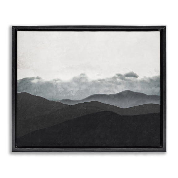 Stupell Industries Contemporary Layered Foggy Hills Black Floating Frame Canvas Art, 21 x 17, by Elizabeth Medley