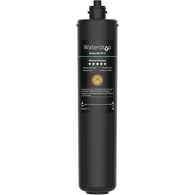 Waterdrop WDRF15 Water Filter, Replacement 15UA Under Sink Water