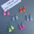 thumbnail image 3 of 1 Pair Fashion Lovely Candy Color Cartoon Gummy Bear Resin Dangle Drop Earrings, 3 of 13