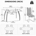 thumbnail image 3 of Sumdeal Modern 5-Piece Dining Set, 63-Inch Oval Tempered Glass Table with 4 White PU Leather High-Back Chairs, Silver Legs, 3 of 8