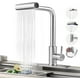 thumbnail image 2 of Grifo para Fregadero de Cocina, Grifo de Cocina de Acero Inoxidable 360 °Giratorio, Grifos de Cocina con 4 Modos de Agua, Caliente y Frío Ajustable Cascada Grifo, 2 of 9