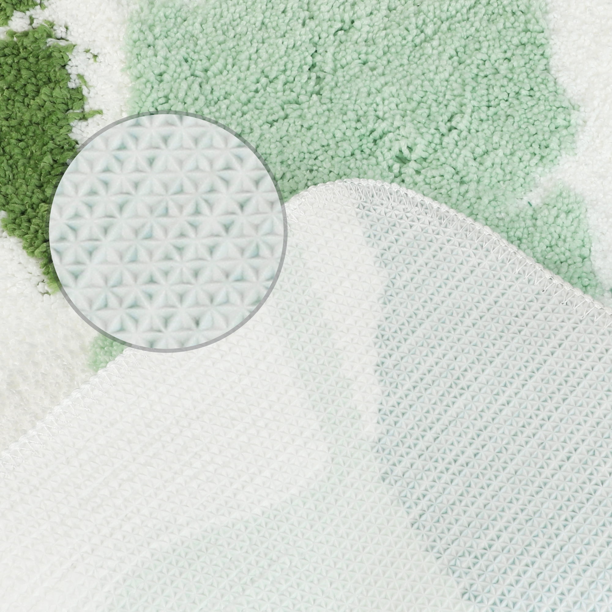 Unique Bargains Cute Leaf Pattern Bath Rug Boho Non Slip Bathroom Decor Washable Mat Green 20" x 32"