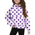 thumbnail image 2 of Spazoro Girls Turn Down Collar Sweatshirts, Long Sleeve Printed Half Zip Soft & Comfy Fall Winter Tops for Girls Purple Size 13 T, 2 of 5
