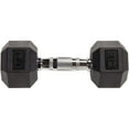 thumbnail image 3 of BalanceFrom Rubber Encased Hex Dumbbells, 15 lbs Pair, Black, 3 of 5