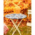 thumbnail image 5 of Round Fitted Tablecloths Thanksgiving Colorful Pumpkin Waterproof Table Cover for Kitchen Dining Party Decor Autumn Floral Leaves,45"-54", 5 of 6