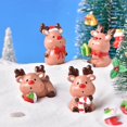 thumbnail image 2 of Cute Christmas Ornaments Resin Xmas Santa Claus Snowman Micro Landscape Miniature Desk Accessories Ornament New Year Gift, 2 of 5