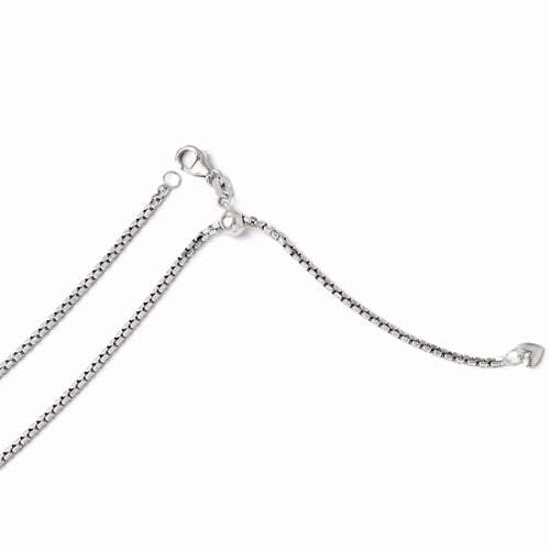 14k 2.00mm White Gold 30in Adjustable Solid Box Necklace Chain by Jewelrypot