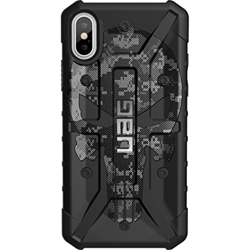 Limited Edition Bloody Punisher Customized Designs by Ego Tactical Over a UAG- Urban Armor Gear Case for Apple iPhone X/Xs 5.8 - Black 