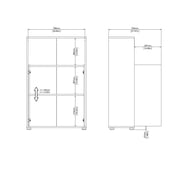 Tvilum Sign 3 Shelf Bookcase with Doors and Adjustable Storage in White and Hickory