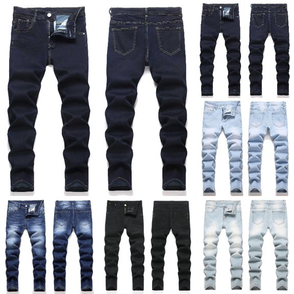 XEGLSBU Boys Jeans Distressed High Street Casual Long Pants for Tween Comfortable Stretch Denim Trousers Autumn Navy Size 11-12 Years