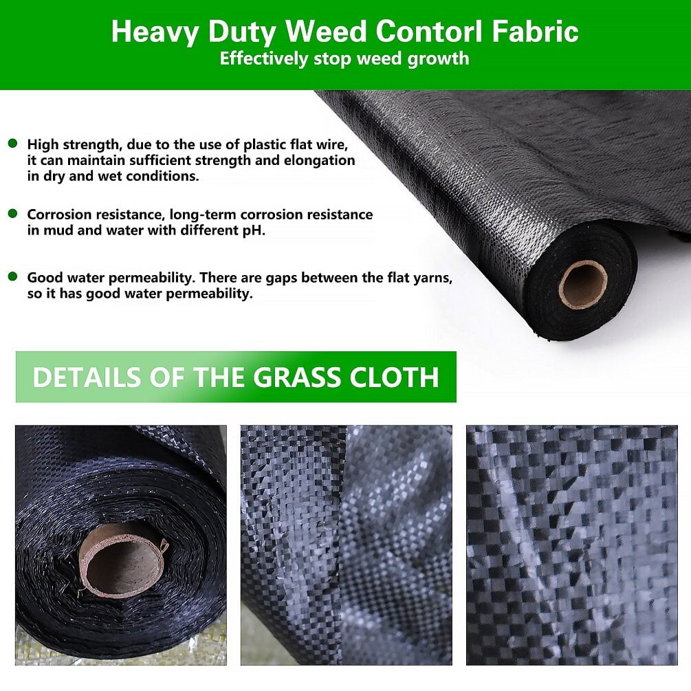 Garden Weed Barrier Landscape Fabric, Durable Heavy-Duty Weed Block Gardening Mat for Flower Bed, 6ft x 300ft