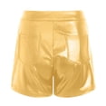 thumbnail image 6 of Juosiy Women's Fashion Casual Metallic Glossy Leather Shorts Spice Carnival Party Solid Color High Waist Shorts with Pockets, 6 of 6