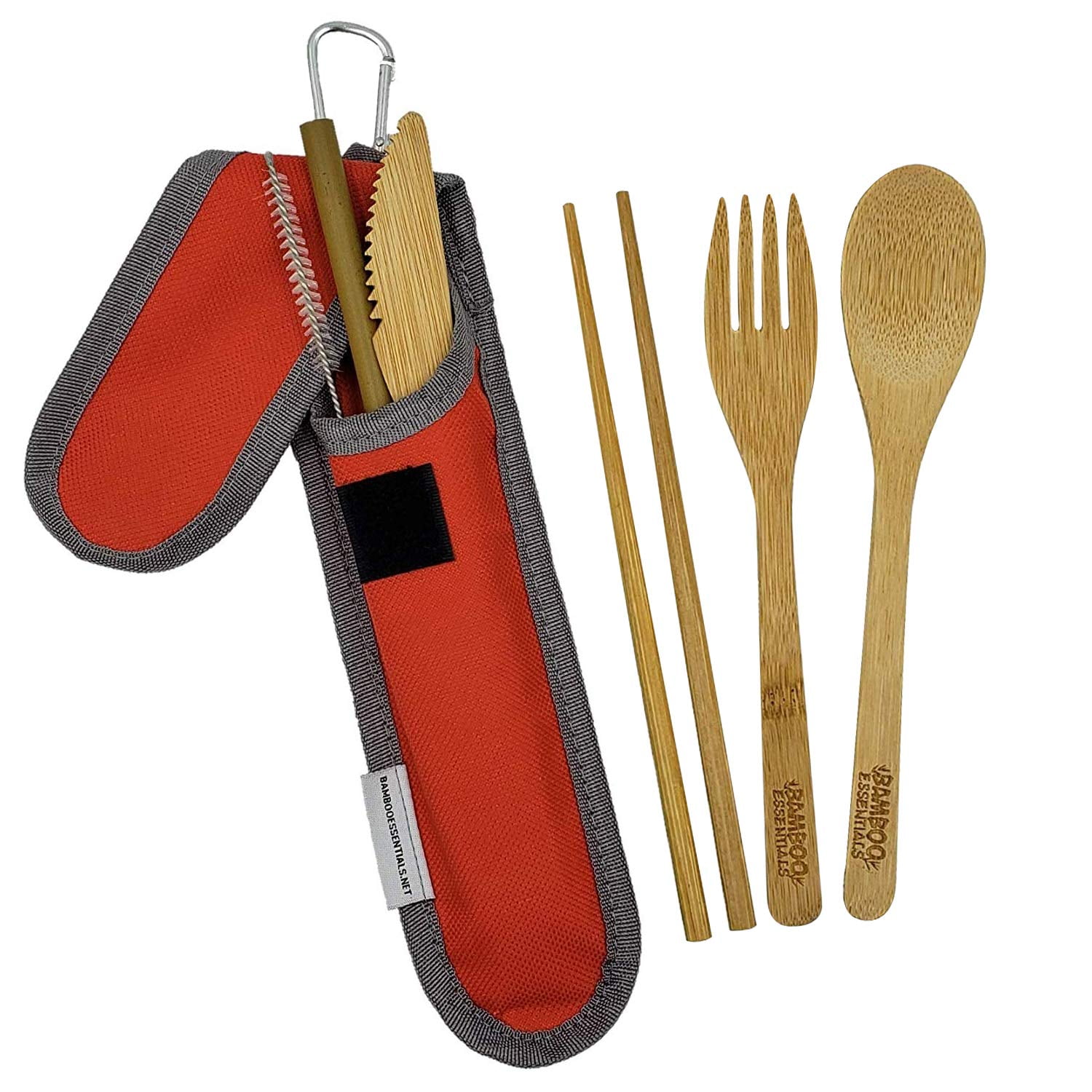travel utensil set with chopsticks
