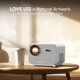 thumbnail image 3 of Proyector BYINTEK LOVE U12 Full HD 1080P 4K 800 ANSI Android WiFi 6 Proyectores de cine en casa con enfoque automático para películas, reuniones y videos, 3 of 4