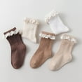 thumbnail image 6 of 5 Pack Toddler Girls Ruffle Socks Eyelet Lace Trim Cotton Frilly Princess Dress Mesh Ankle Socks for 0-3T Infant, 6 of 7