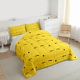 thumbnail image 2 of jejeloiu Cartoon Stars Print Queen Comforter Set,Yellow Black Bedding Comforter Set For Girls Kids Reversible 3-Piece, 2 of 7