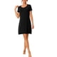 thumbnail image 2 of INSPIRE CHIC Camisón de Mujer de Manga Corta con Volantes, Vestido de Noche, Ropa de Casa, Camisones XL Negro, 2 of 6