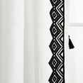 thumbnail image 3 of Lush Decor Aztec Diamond Border Tassel Window Curtain Panel Off White/Black Single 52X84, 3 of 7