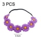 thumbnail image 2 of Hukapapa Tocado de corona nupcial diadema trenzada de flor de sol de imitaciónpúrpura, 2 of 5