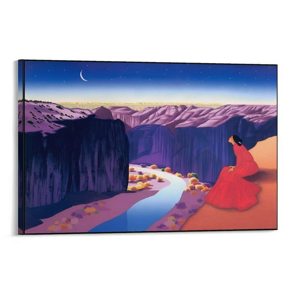 R.C. Gorman Moon River Wall Art Prints Canvas Poster Art Poster Canvas Painting Decor Wall Print Photo Gifts Home Modern Decorative Posters 24x36inch(60x90cm)