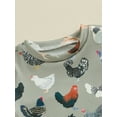 thumbnail image 5 of Elippeo Infant Baby Summer Jumpsuit 3 6 9 12 Months Cartoon Chicken Print Round Neck Short Sleeve Romper for Boys Girls, 5 of 9