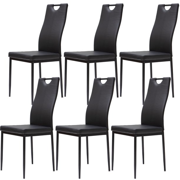 Boowill PU Leather Dining Chairs Set of 6 Modern Kitchen Chairs