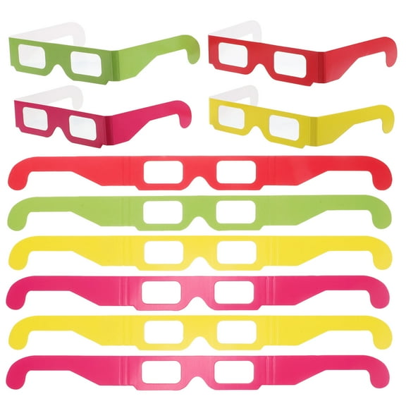 BESTOYARD Heart Effect 3D Glasses Assorted Color Paper for Night Events 20Pcs