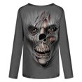 thumbnail image 5 of Puntoco Mujeres Moda Cuello Redondo Estampado Manga Larga Camiseta tops Casual Blusa Suelta tops Puntoco Puntoco-1319, 5 of 5