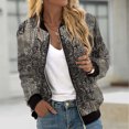 thumbnail image 2 of Jamicy Veste Chandail pour Femmes Cadeau pour Femmes 2025 Mode Fermeture à Glissière Cardigan à Manches Longues Imprimé Floral Rétro Blouse Décontractée Coupe Ample Chandails en Molleton, 2 of 6