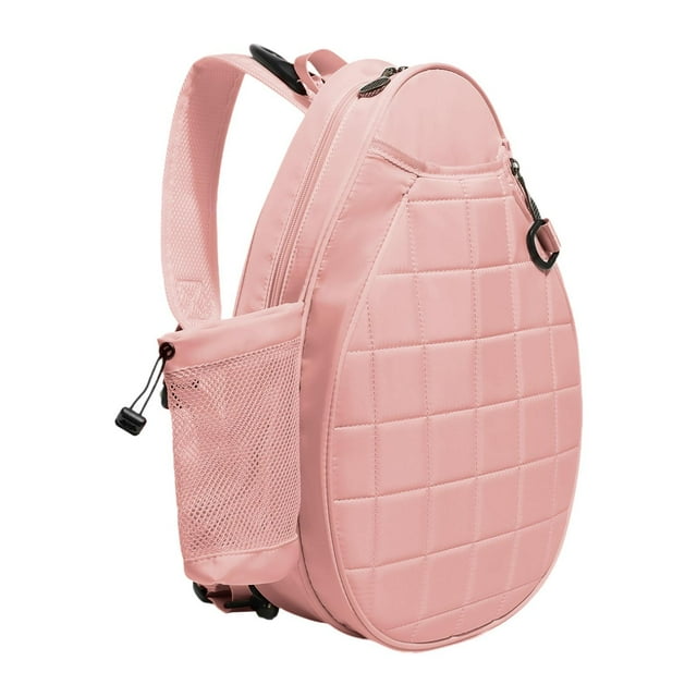 DYNWAVECA Tennis Racket Shoulder Bag Badminton Racket Bag Waterproof Carry Bag Pickleball Racket Storage Outdoor Zipper Tennis Tote Bag Pink