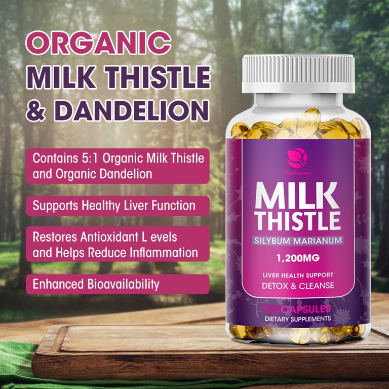 High absorption 1200mg Milk Thistle Extract with 50 mg Dandelion 