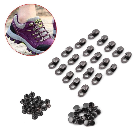 20pcs/set Boot Hooks Lace Fittings With Rivets for Repair/Camp/Hike/Climb Accessories, Boot Hooks Lace Fittings, Boot Lace Hooks