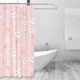 thumbnail image 2 of Shower Curtain, Cute Rabbit Flower Pink Waterproof Fabric Plastic Shower Curtain, Drying Fast Bathroom Curtain with 9 Buttonholes, Ruffle Shower Curtain 60x72in, 2 of 8
