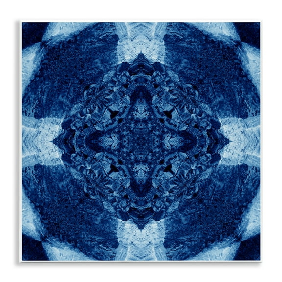 Stupell Industries Blue & White Geometric Abstract Painting Unframed Art Print Wall Art, 12 x 12