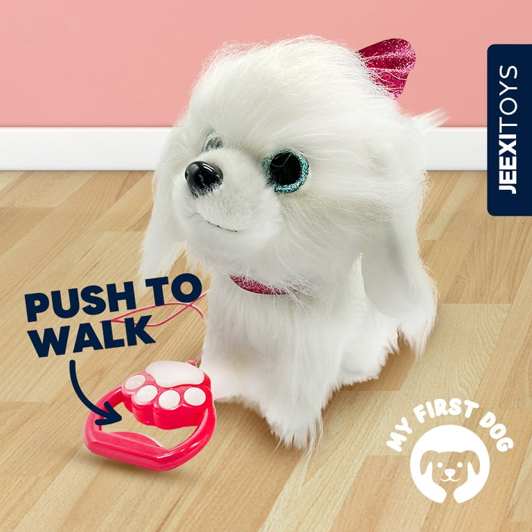 JEEXI Walking Barking Toy Dog with Remote Control Leash, 10 Plush Puppy  Electronic Interactive Toys for Kids, Shake Tail, Pretend Realistic Stuffed Animal  Dog Age 2 3 4 5+ Years Old Best Gift 
