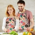 thumbnail image 5 of Dogs with Pioneer Flower Apron-Garden Aprons for Women with Pockets-Cotton Linen Waterproof Kitchen Cooking Gardening Aprons Adjustable for Kitchen,Cooking,BBQ and Salon 33x27 Inch, 5 of 7